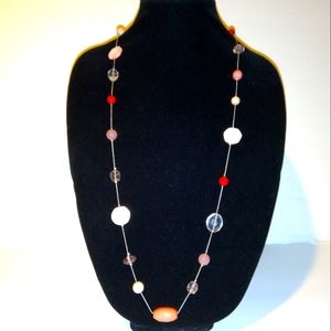Long Bead And Chain Accent Necklace